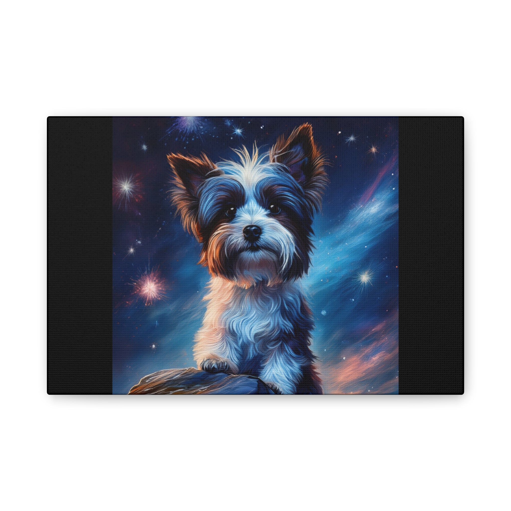 Biewer Terrier Stary Night Cavas Painting