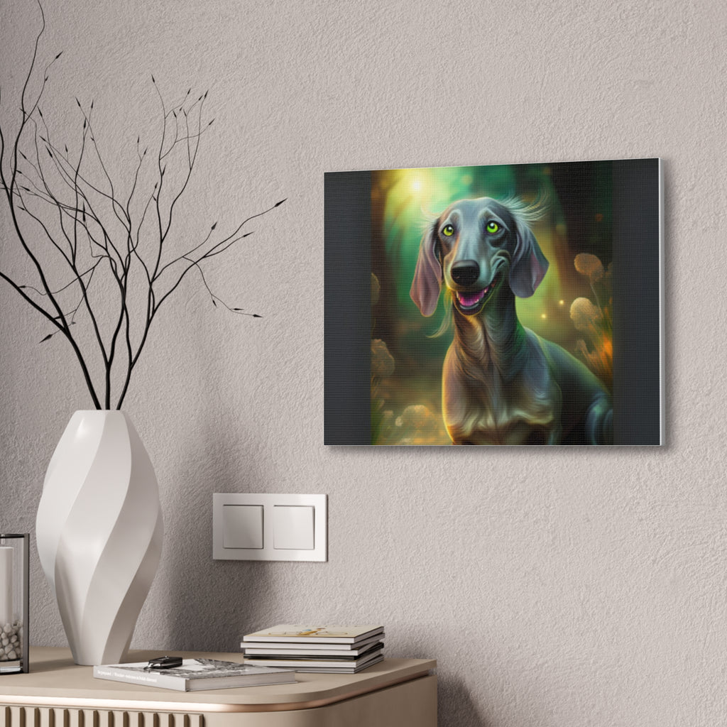 Silver Grey Dachshund Canvas Stretched, 0.75"