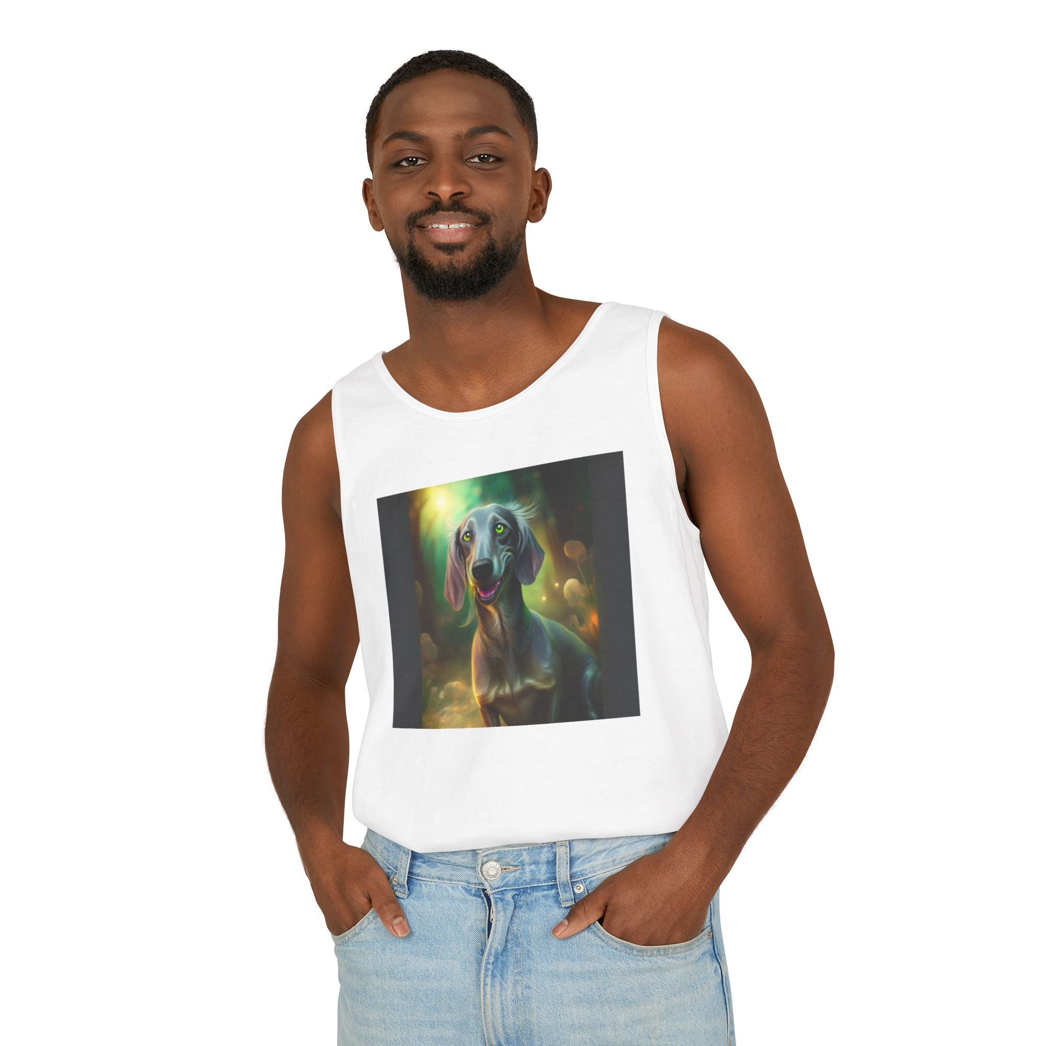Silver Grey Dachshund Unisex Tank Top