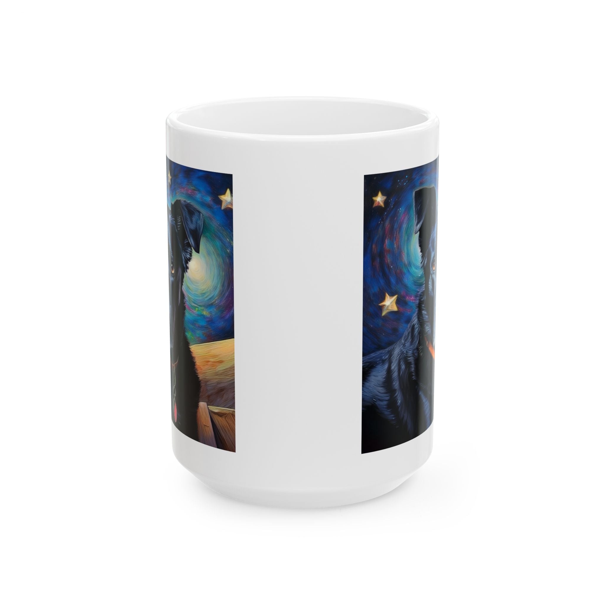 Black Shepherd Lab Stary Night Ceramic Mug, (11oz, 15oz)