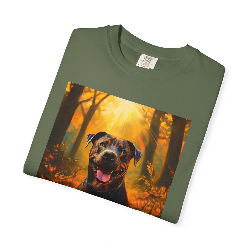 Pit Bull Brindle Autumn Unisex Garment-Dyed T-shirt