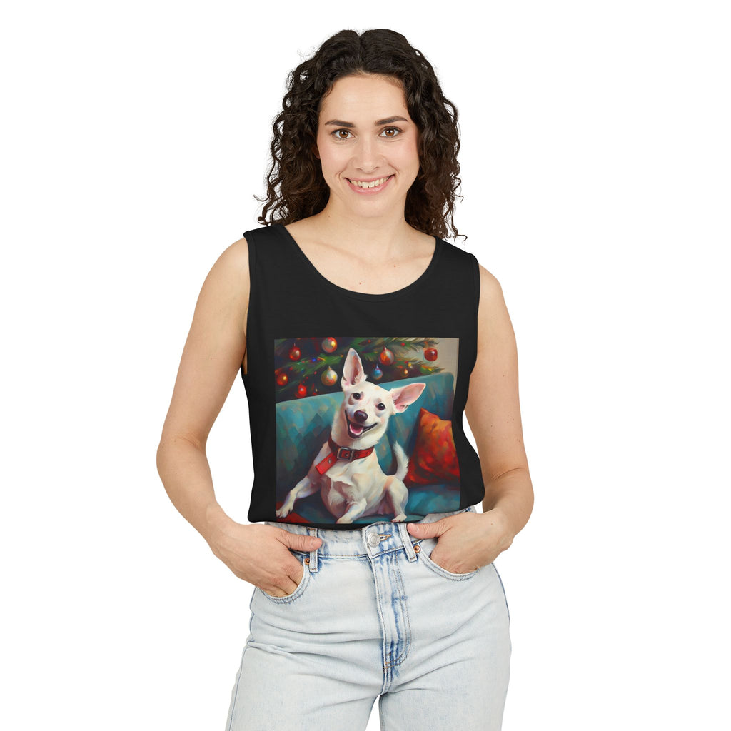 White Corgi Holiday II Unisex Tank Top