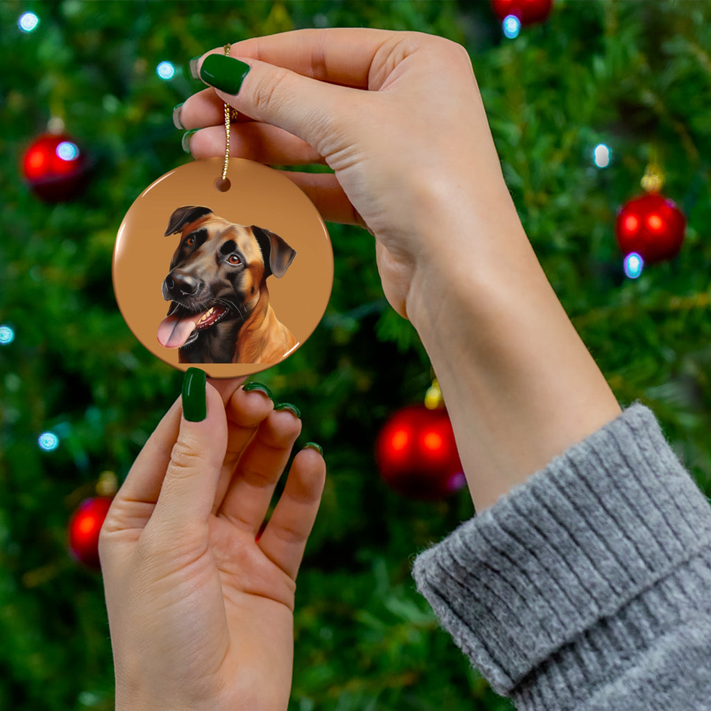 Belgian Malinois Shepherd Ceramic Ornament
