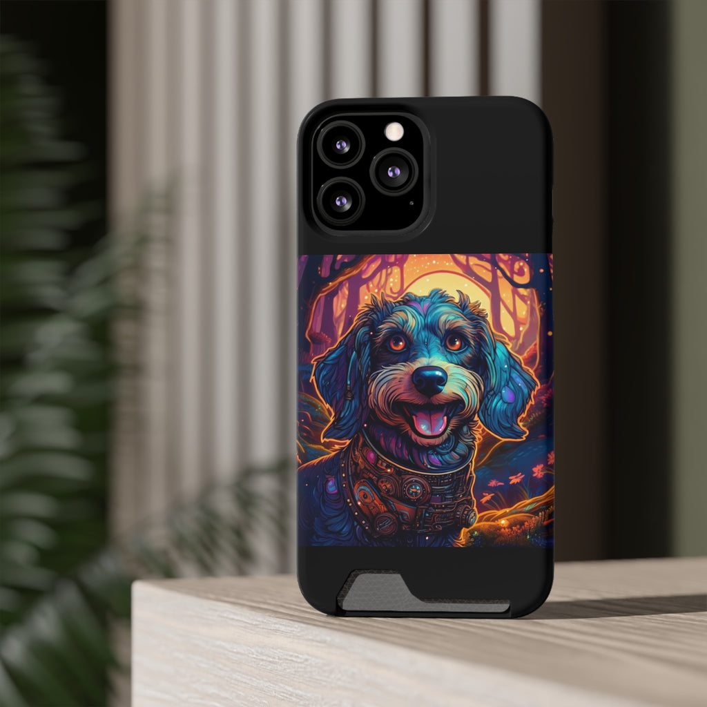 Dachshund Steampunk Phone Case with Card Holder
