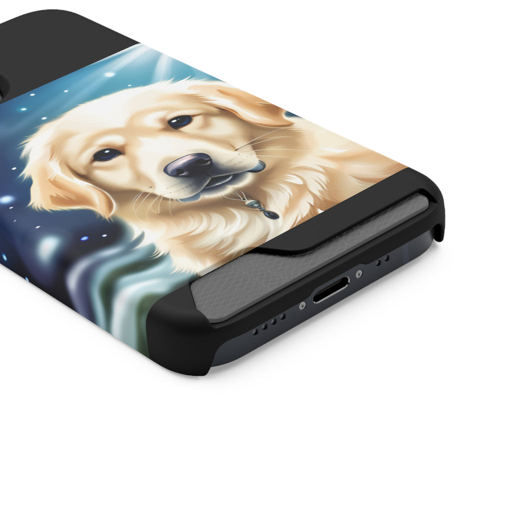 Golden Retriever Stary Night Phone Case with Card Holder
