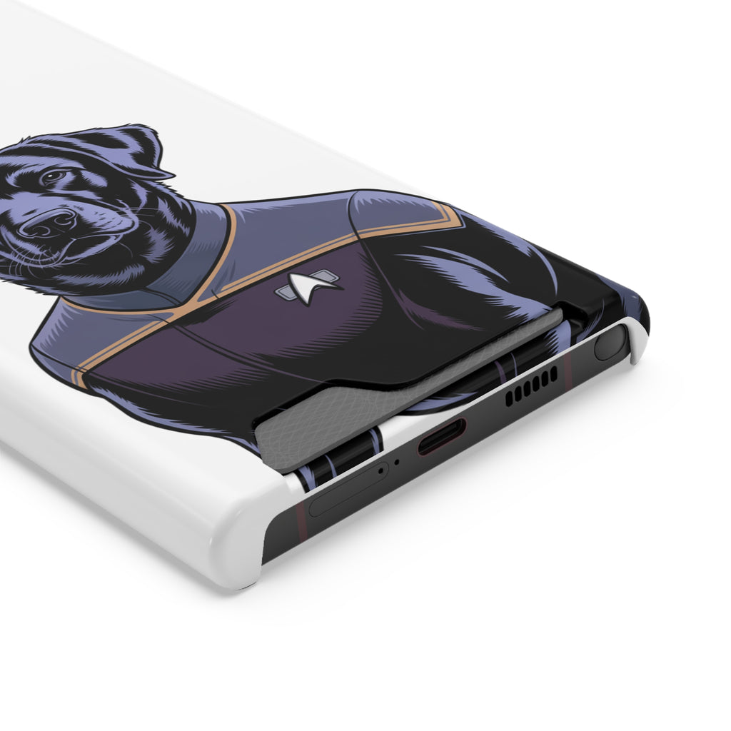 Black Lab Dog-Fleet Phone Case with Card Holder