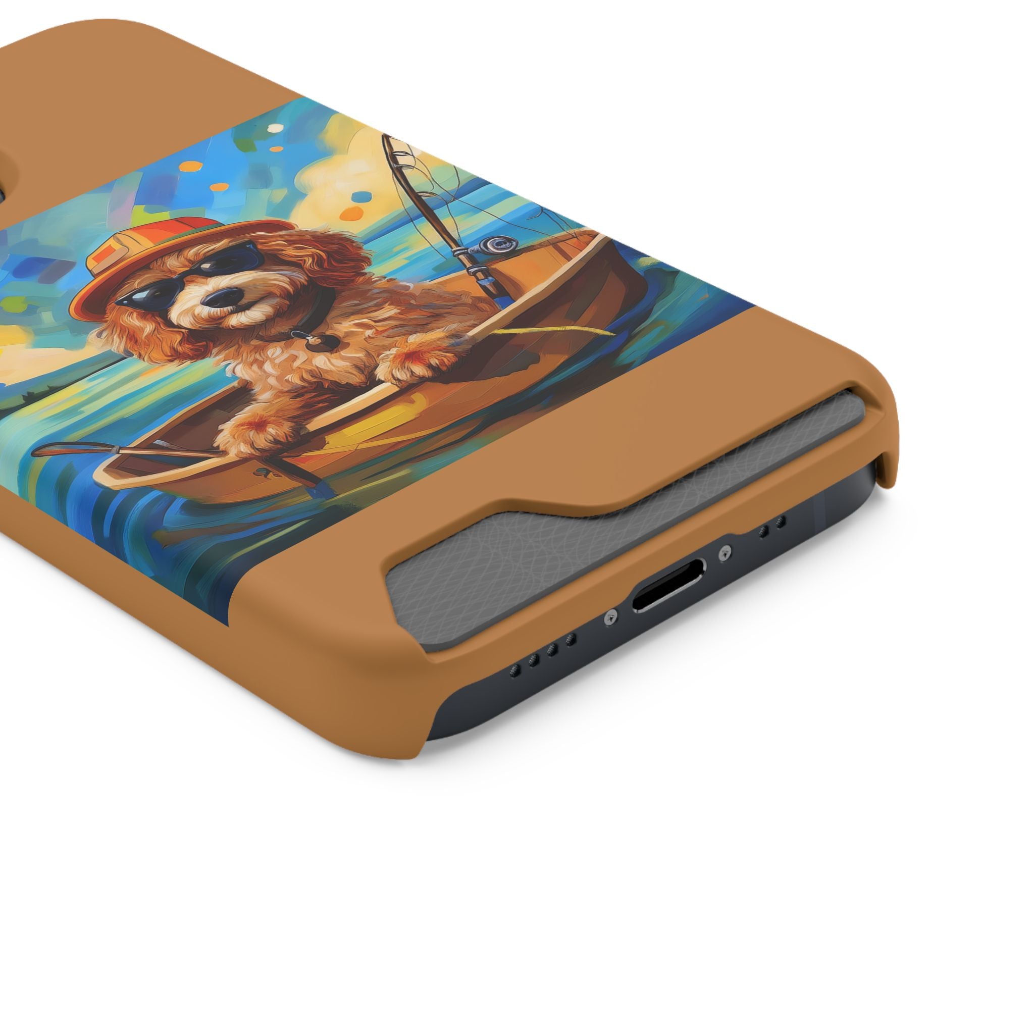 Doodle Fishing Phone Case with Card Holder