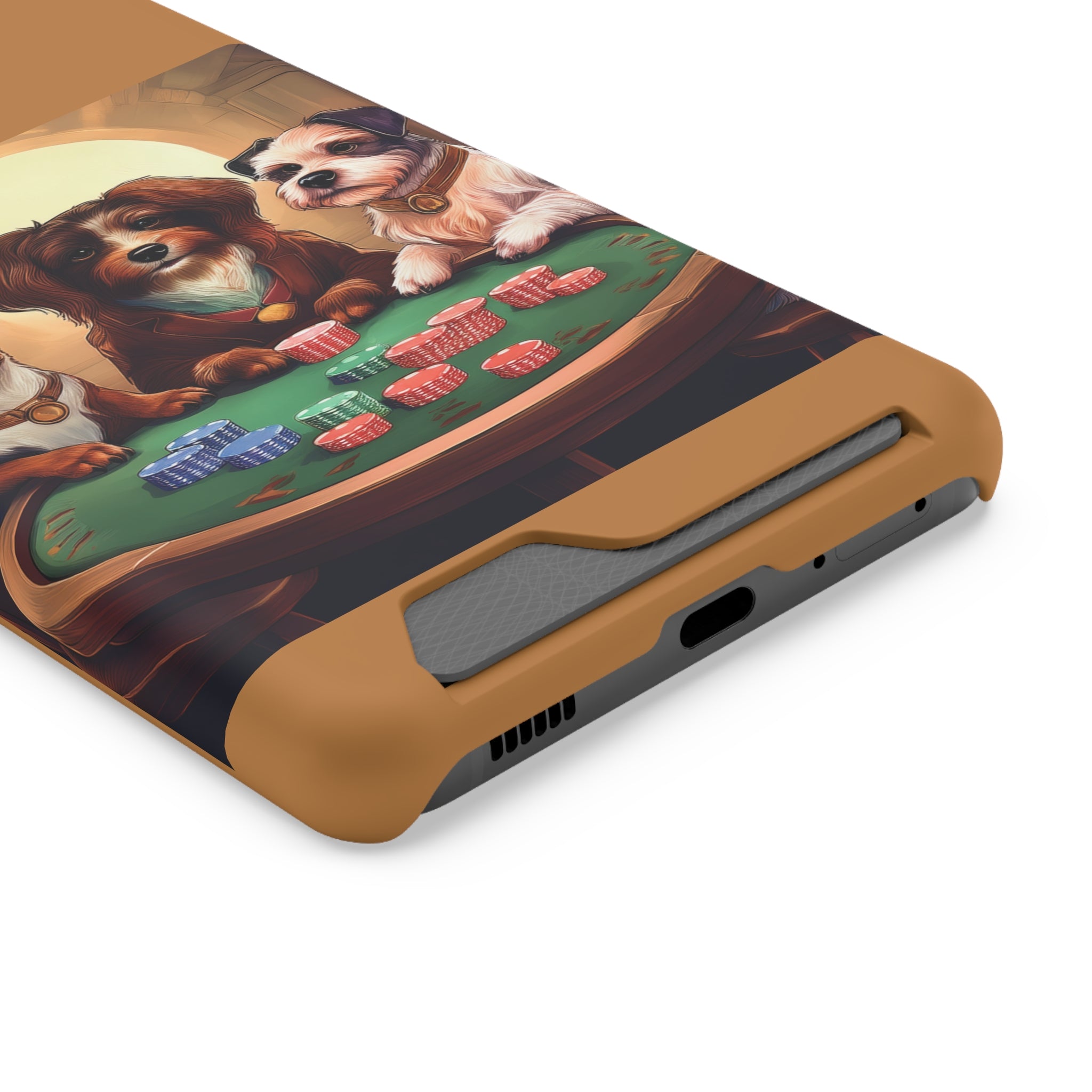 Puppy Poker Phone Case with Card Holder