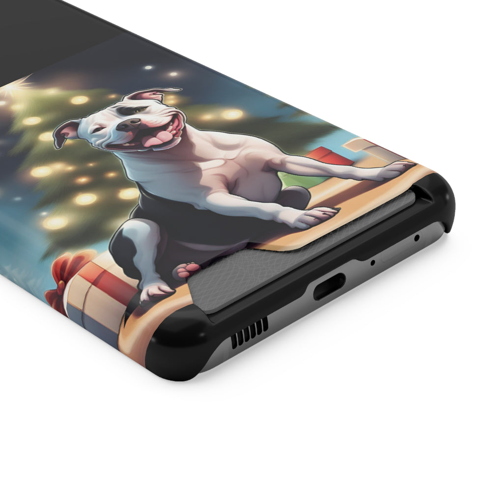 Pitbull Holiday Phone Case with Card Holder