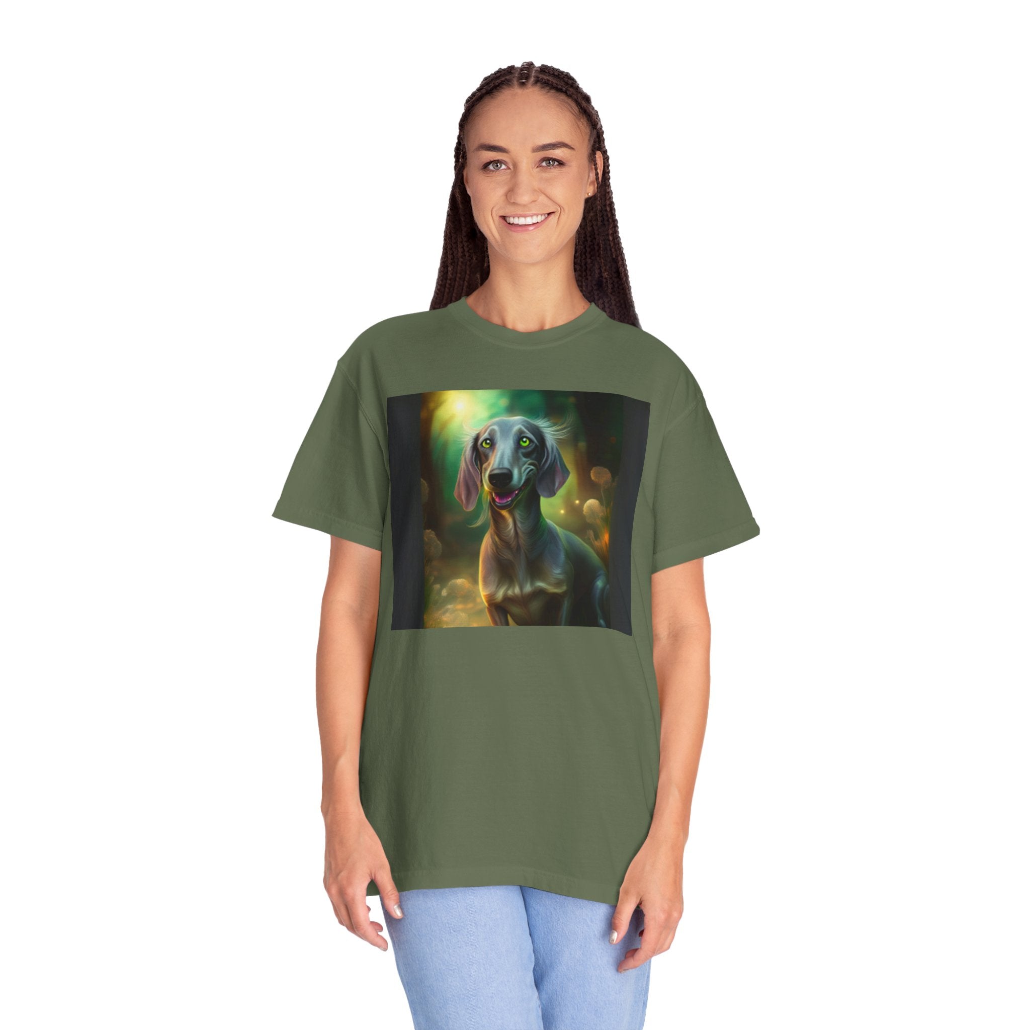 Silver Grey Dachshund Unisex Garment-Dyed T-shirt
