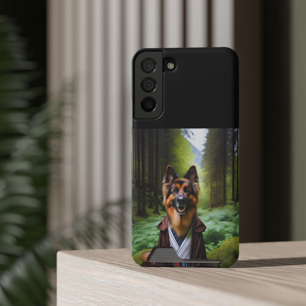 German Shepherd Forest Night Phone Case with Card Holder