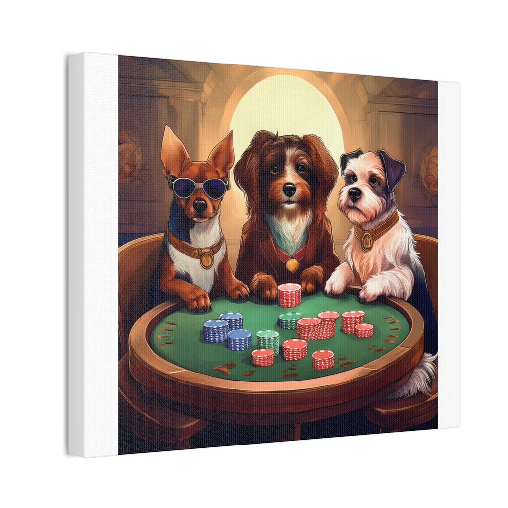 Puppy Poker Canvas Stretched, 0.75"