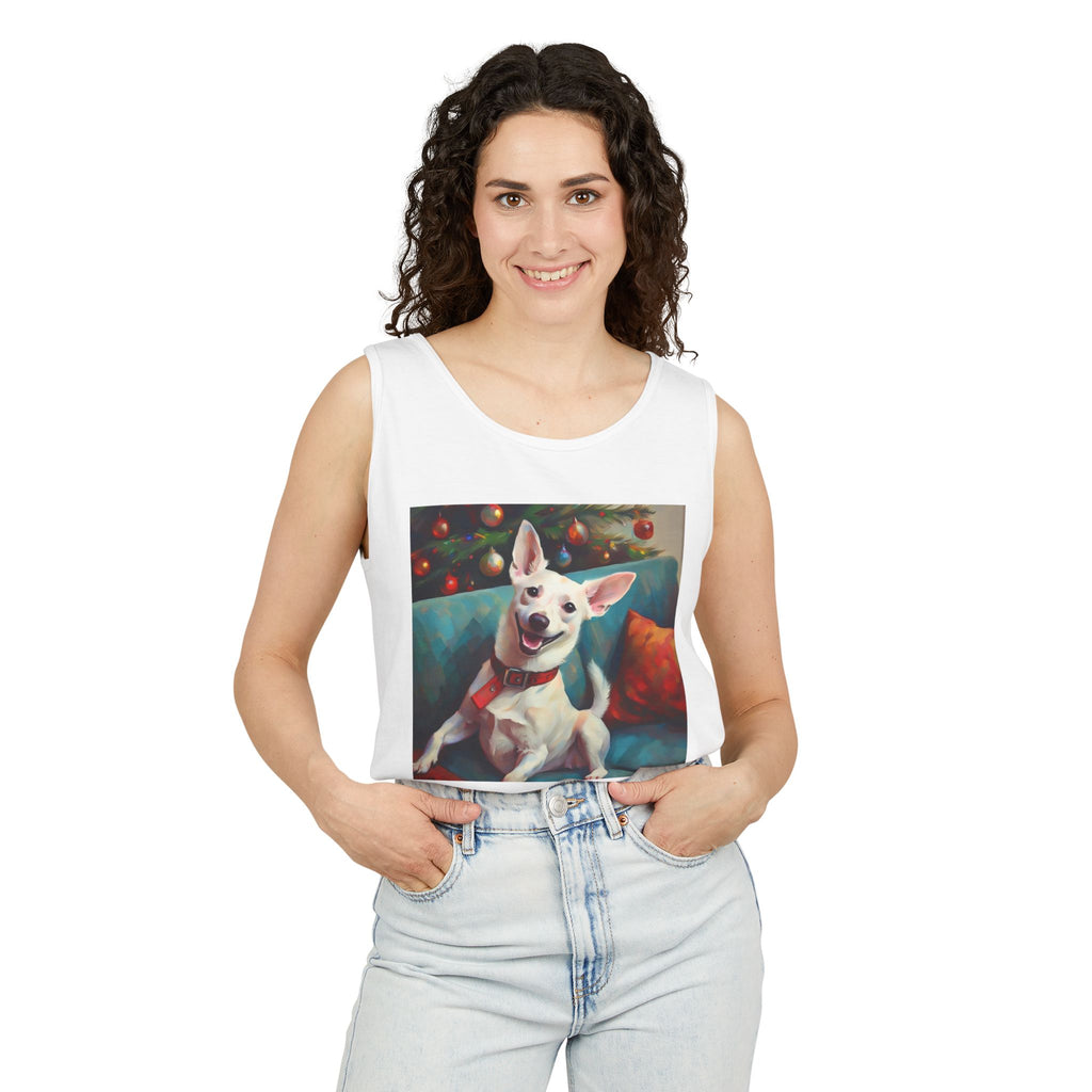 White Corgi Holiday II Unisex Tank Top