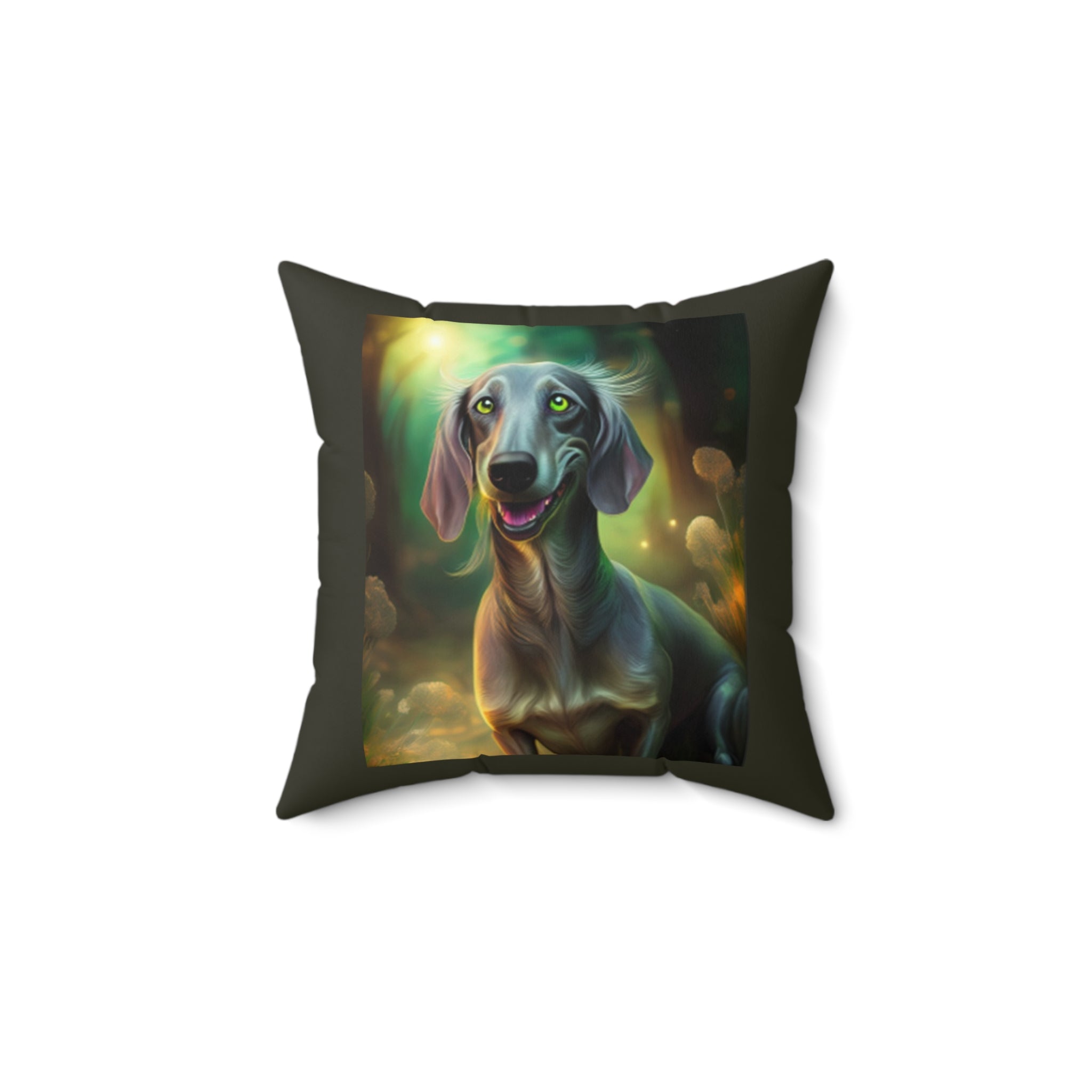 Silver Grey Dachshund Square Pillow
