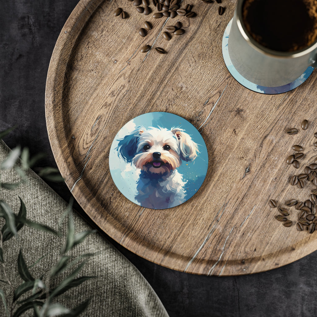 White Frost Yorkie Coasters