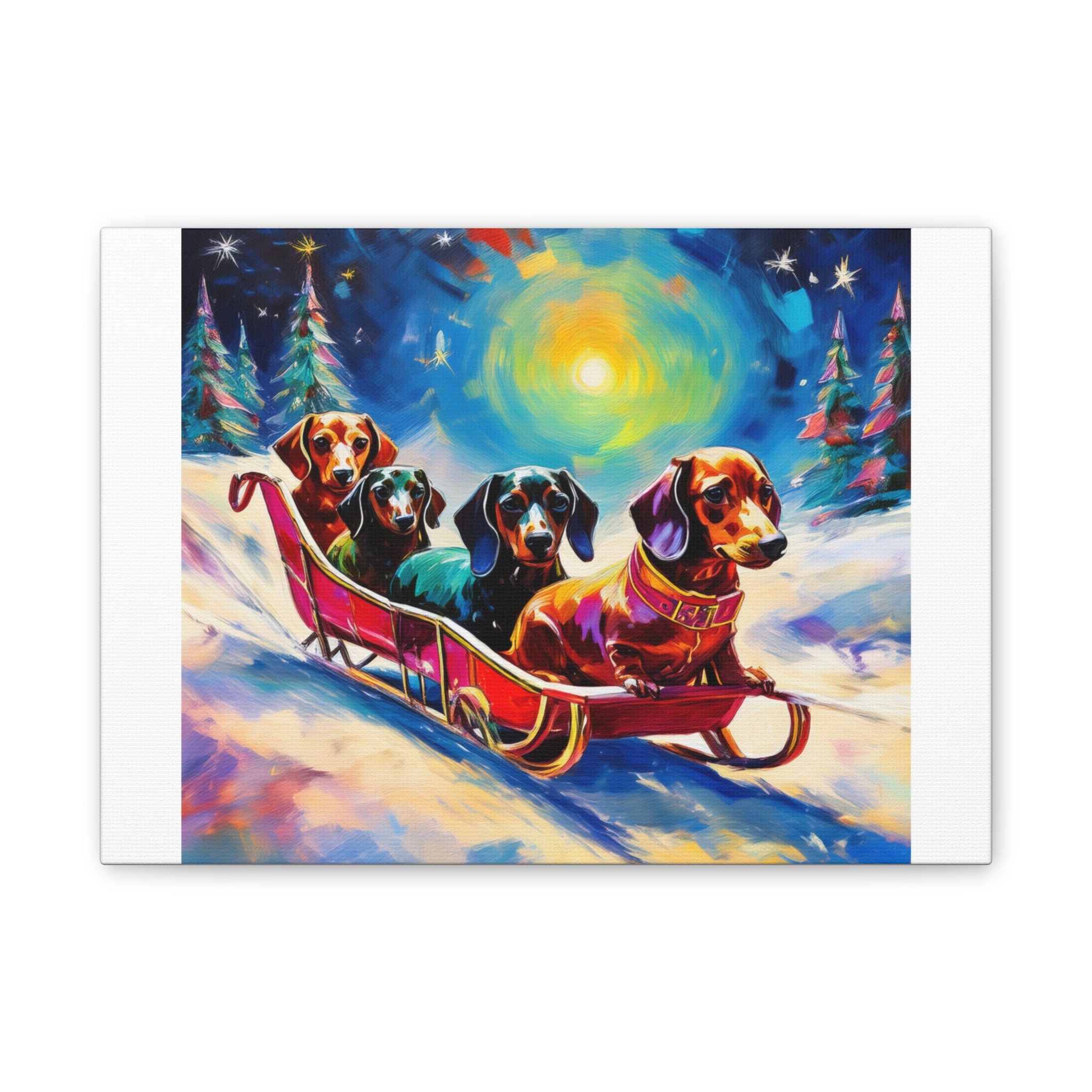 Dachshund Night Sleighride