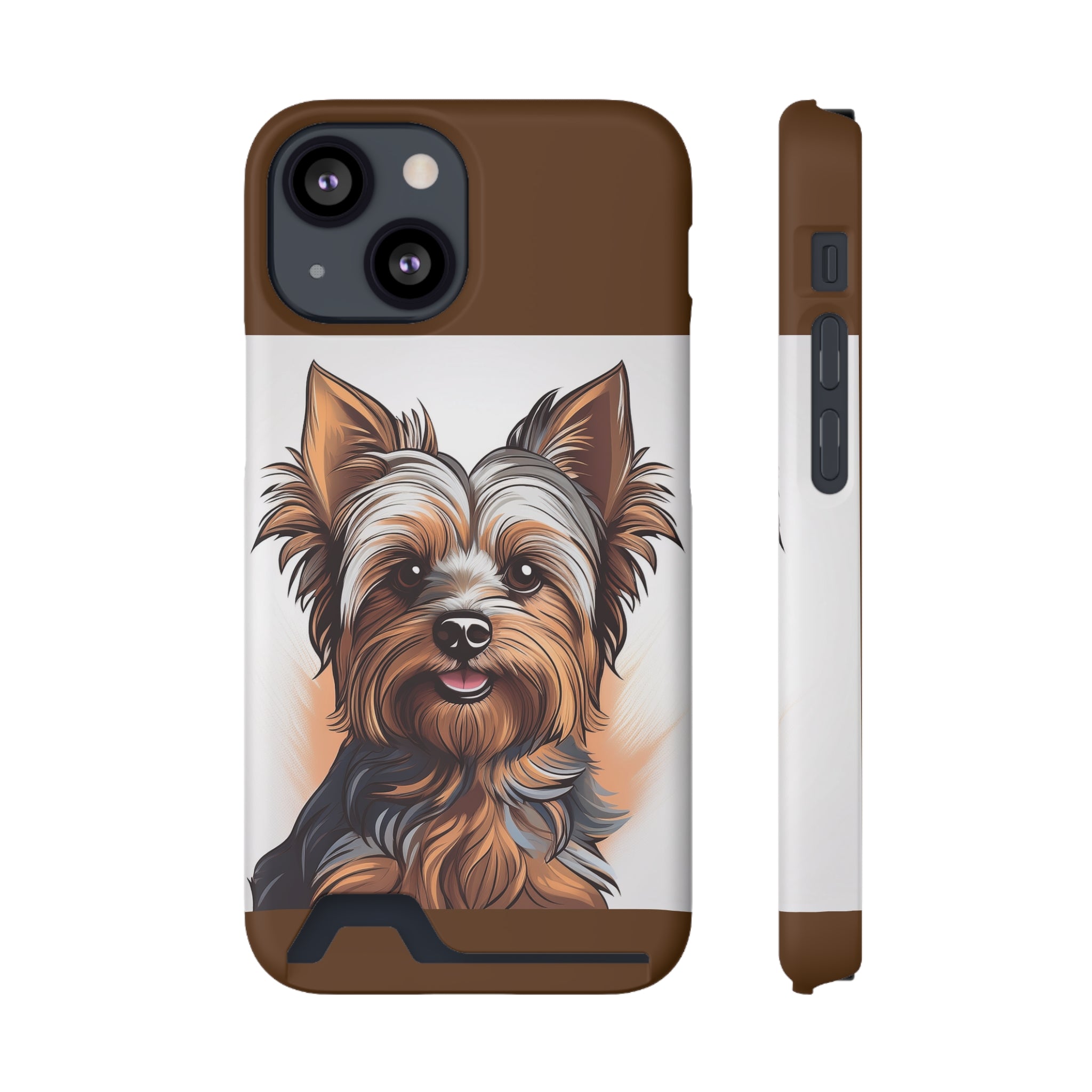 Yorkie Phone Case with Card Holder