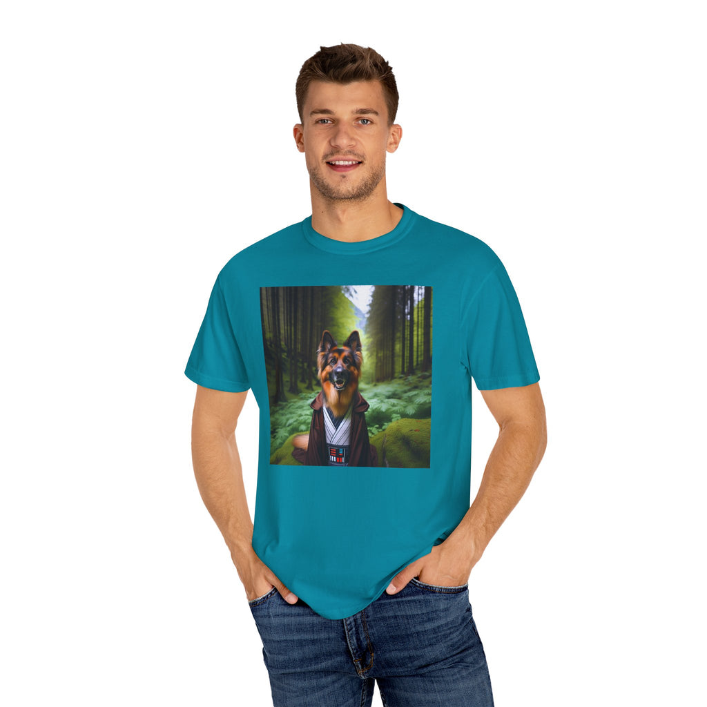 German Shepherd Forest Knight Unisex Garment-Dyed T-shirt