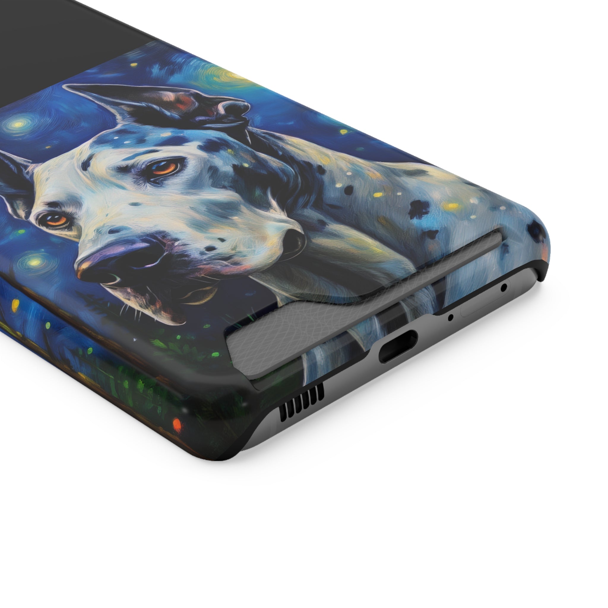 Great Dane Stary Night Phone Case with Card Holder