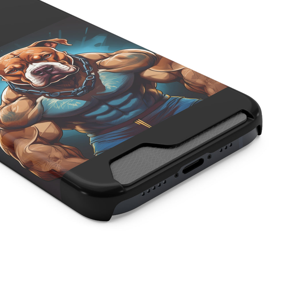 Pitbull Body Builder Phone Case with Card Holder