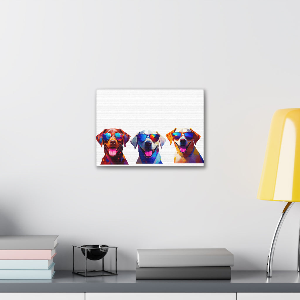 3 Labs Sunglasses Canvas Painting