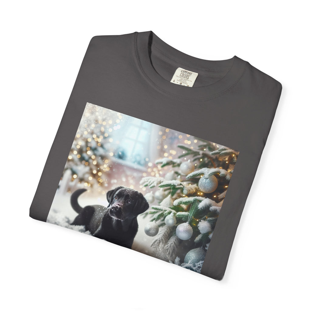 Black Lab Puppy Holiday Unisex Garment-Dyed T-shirt