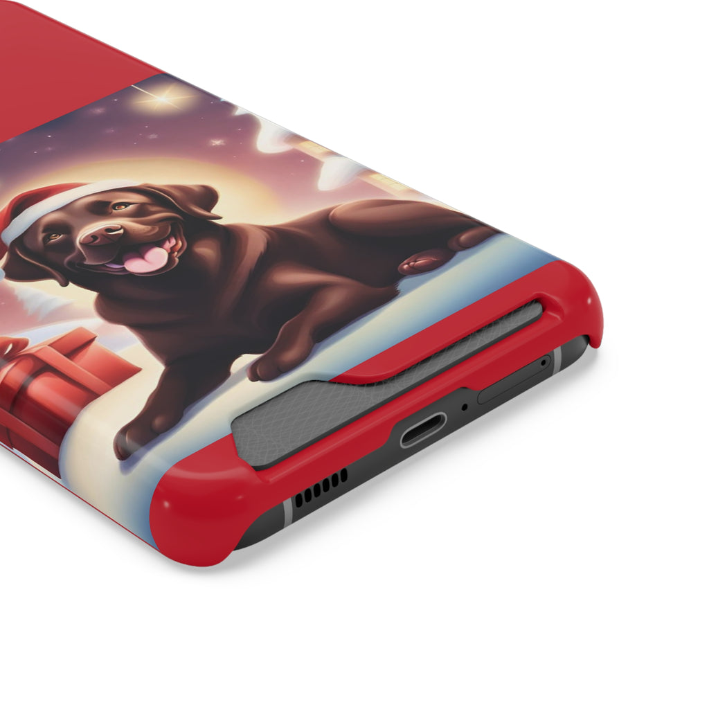 Choclate Lab Holiday Phone Case with Card Holder