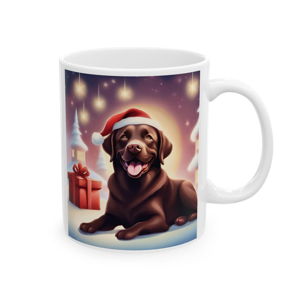 Chocolate Lab Holiday Ceramic Mug, (11oz, 15oz)