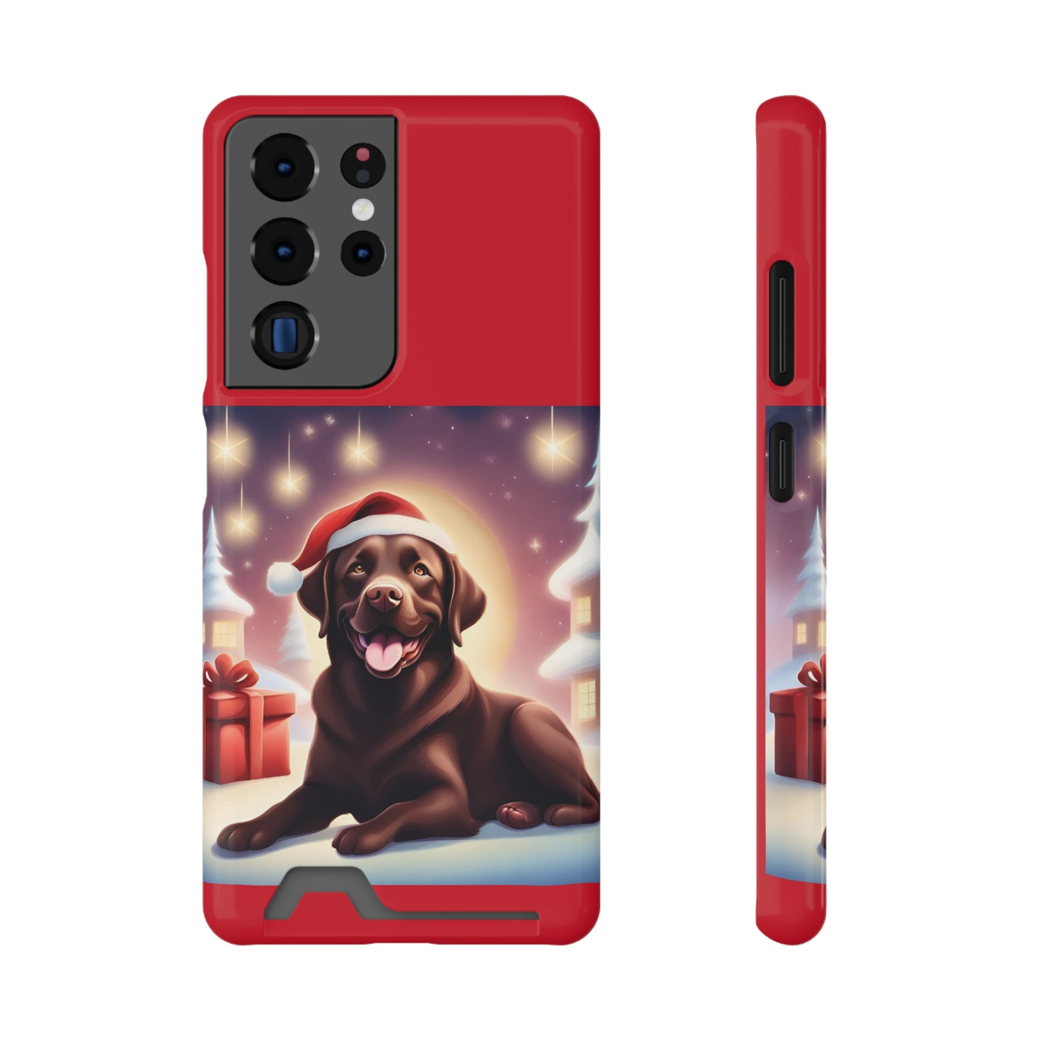 Choclate Lab Holiday Phone Case with Card Holder