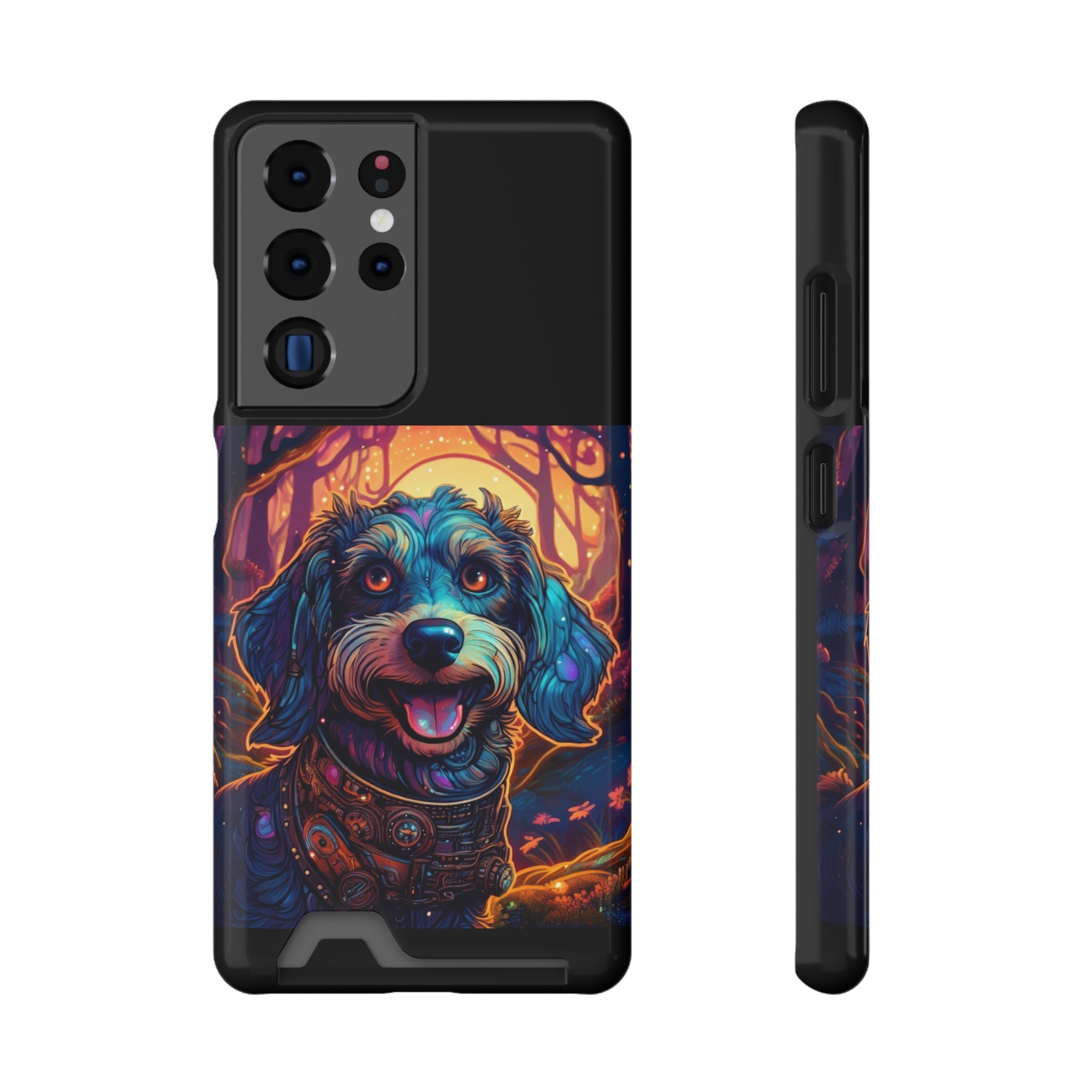 Dachshund Steampunk Phone Case with Card Holder