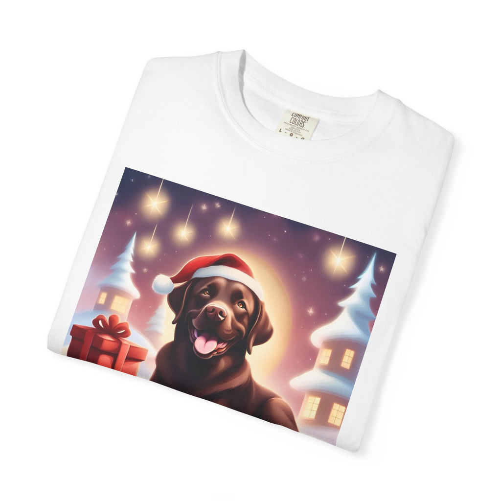 Chocolate Lab Holiday Unisex Garment-Dyed T-shirt