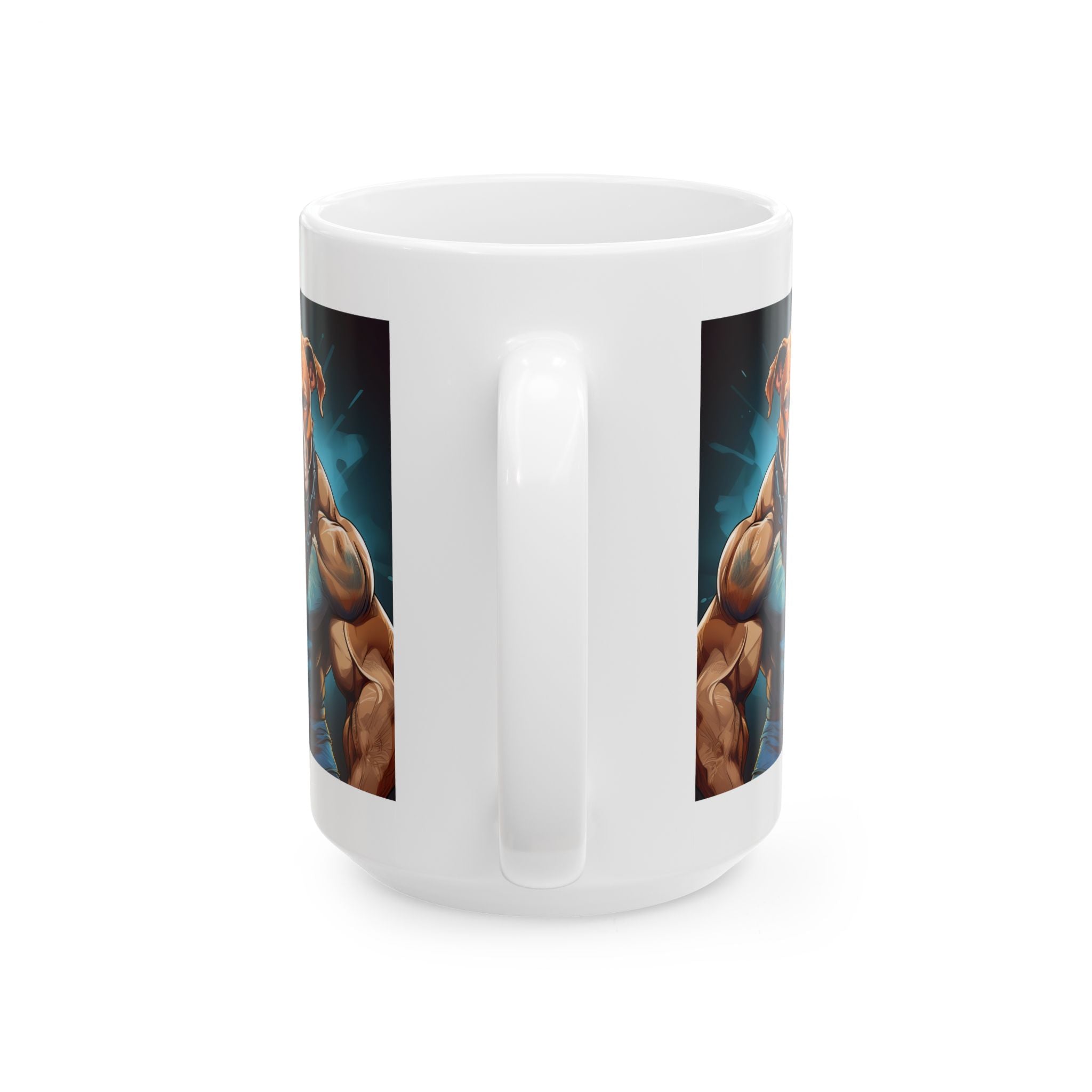 Pitbull Body Builder Ceramic Mug, (11oz, 15oz)