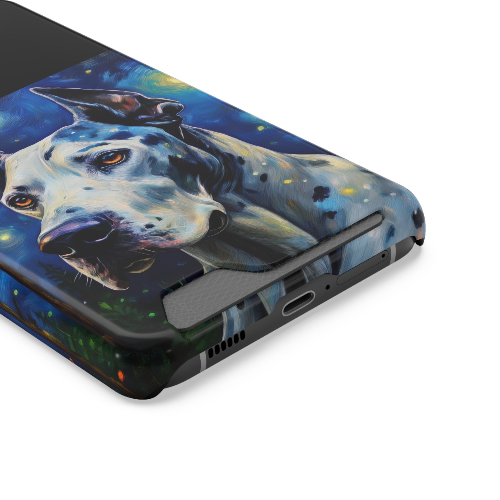 Great Dane Stary Night Phone Case with Card Holder