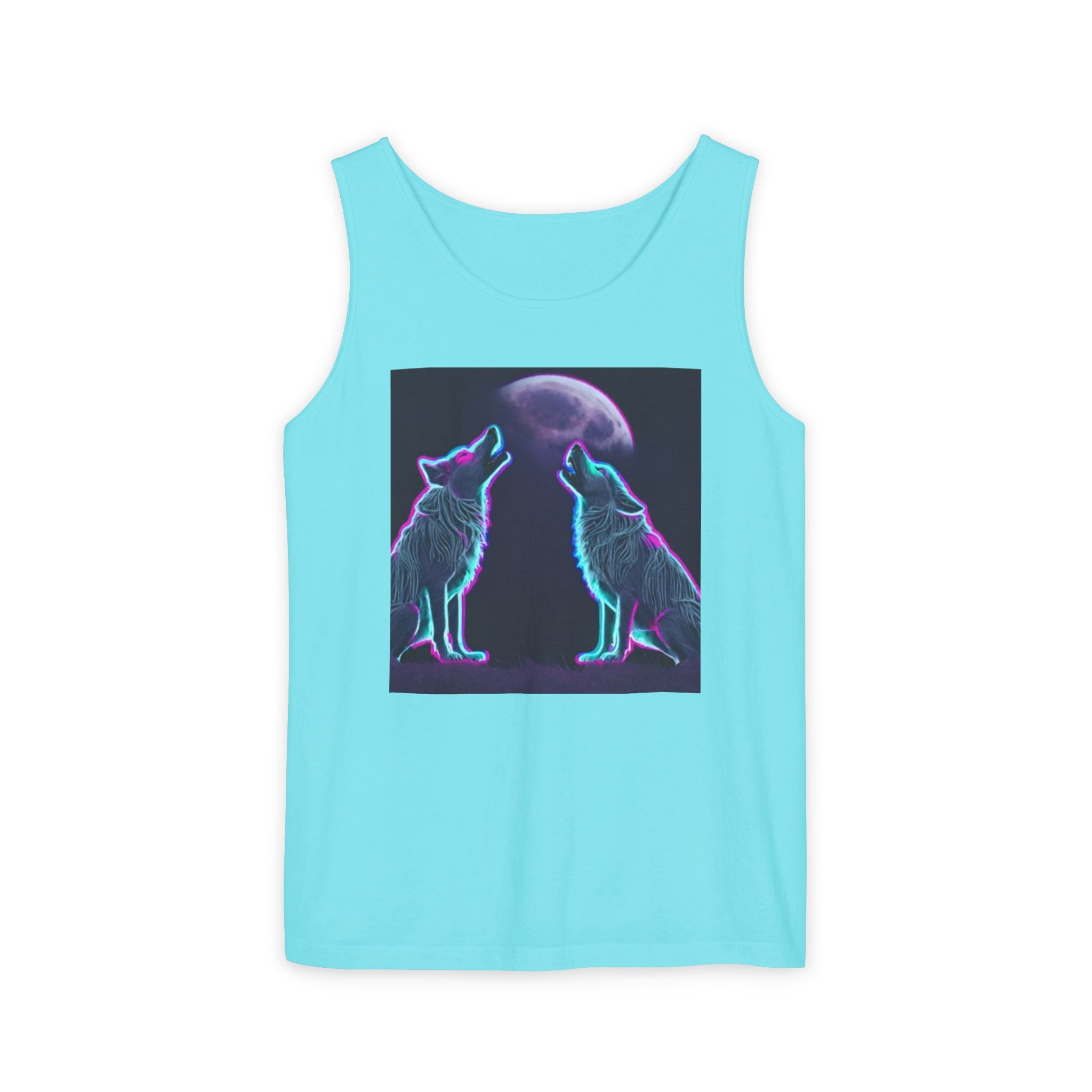 Neon Wolves Howling Unisex Tank Top