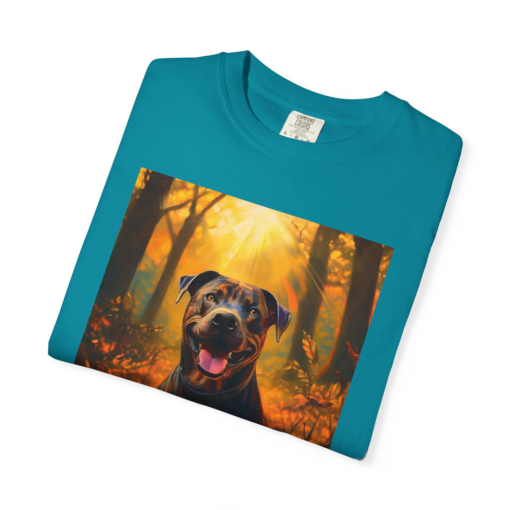 Pit Bull Brindle Autumn Unisex Garment-Dyed T-shirt