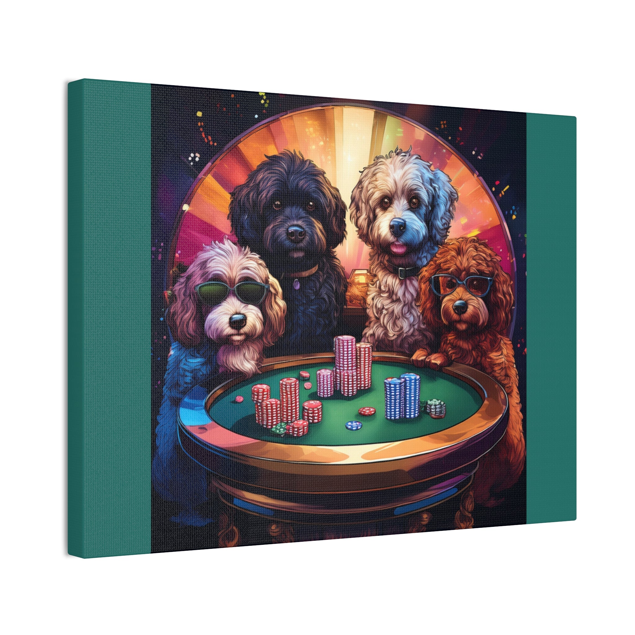 Doodle Poker Game Canvas Painting