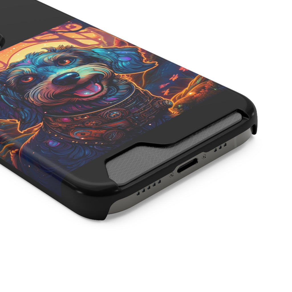 Dachshund Steampunk Phone Case with Card Holder