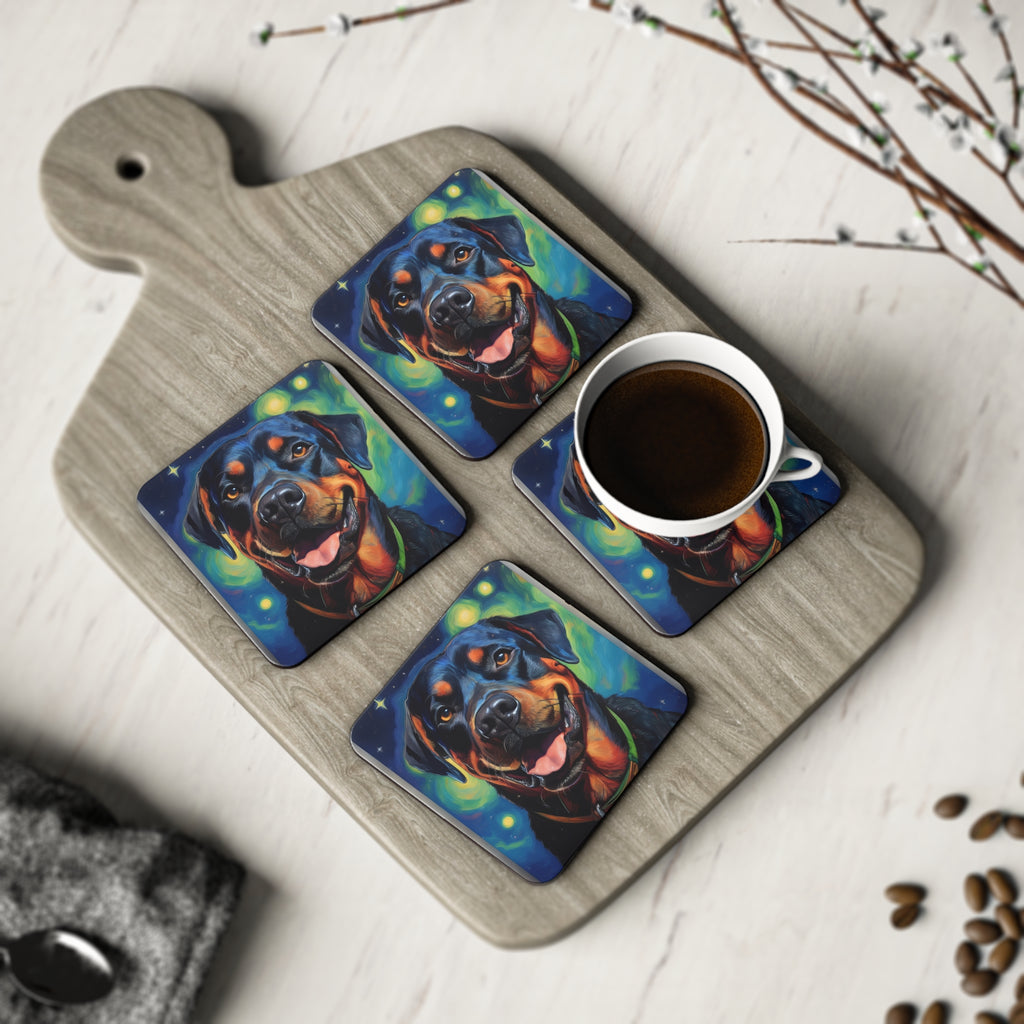 Rottweiler Stary Night Coasters