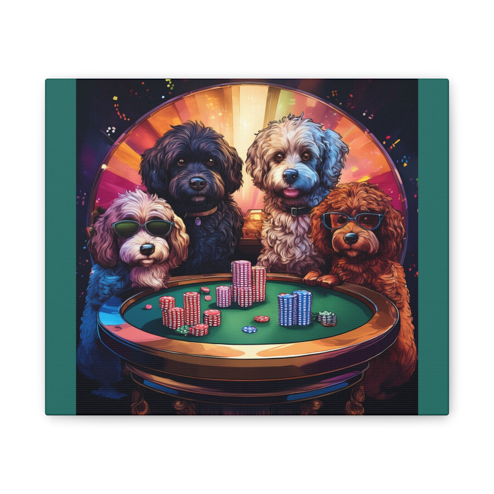 Doodle Poker Game Canvas Painting