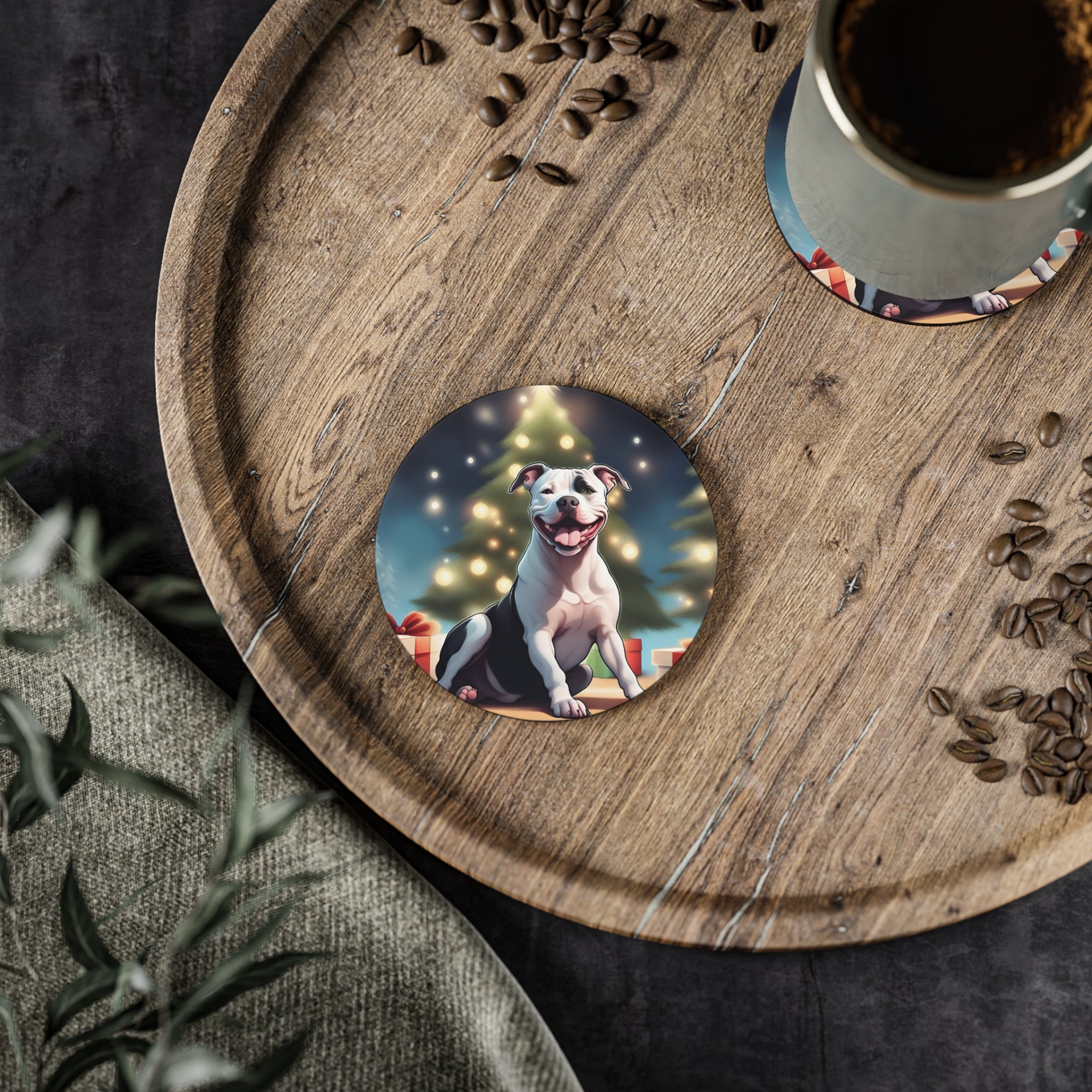 Pit Bull Holiday Coasters