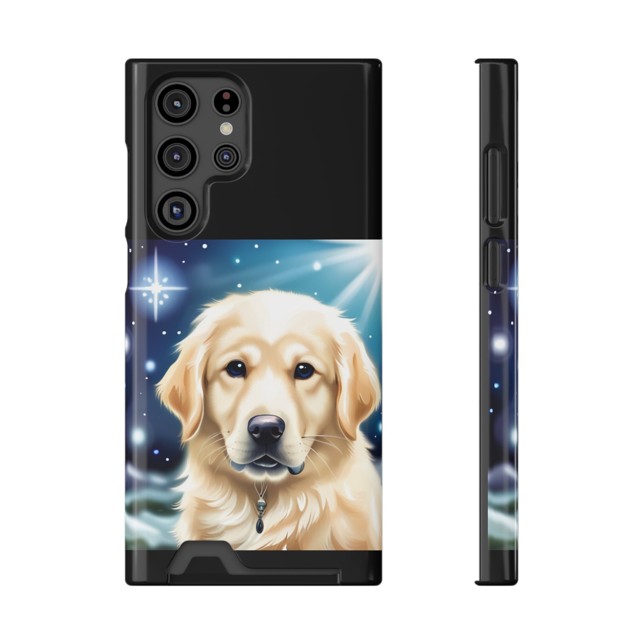 Golden Retriever Stary Night Phone Case with Card Holder