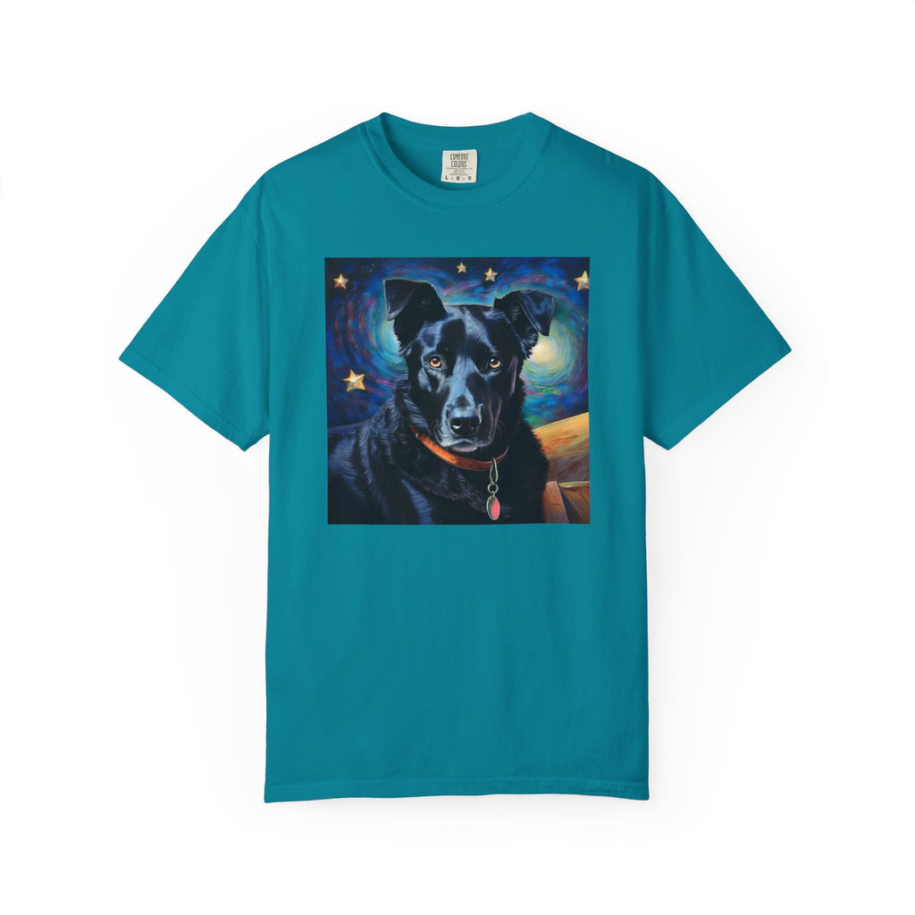 Black Shepherd Lab Stary Night Unisex Garment-Dyed T-shirt