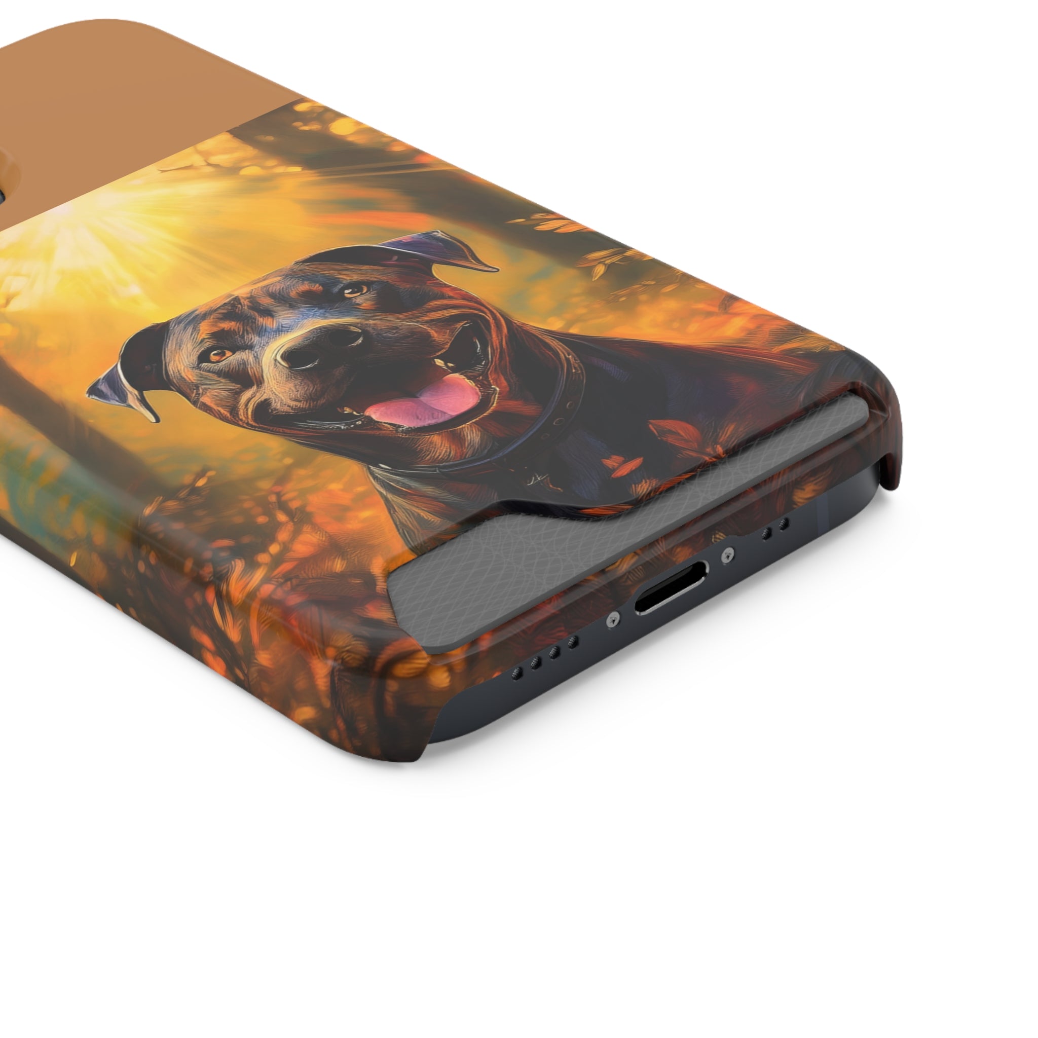 Pitbull Autumn Phone Case with Card Holder
