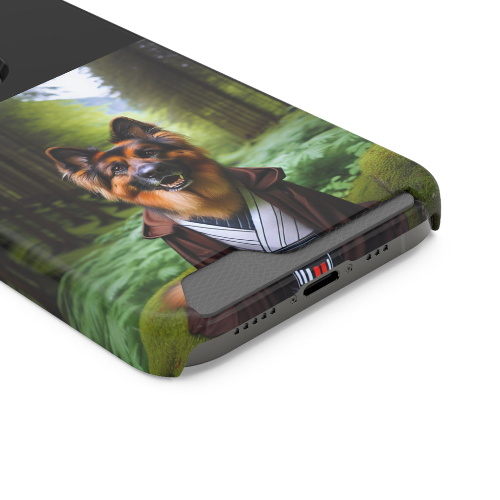 German Shepherd Forest Night Phone Case with Card Holder