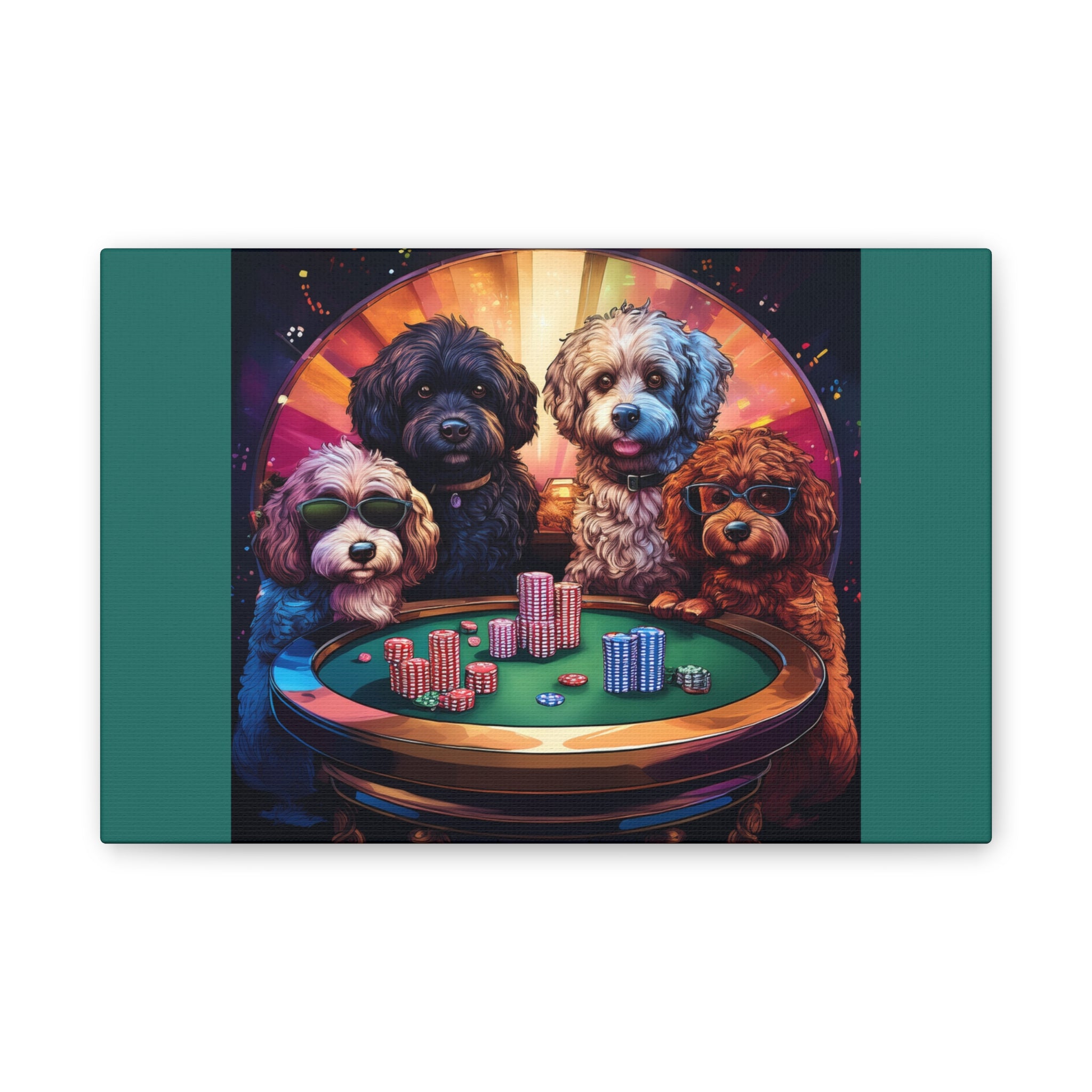 Doodle Poker Game Canvas Painting