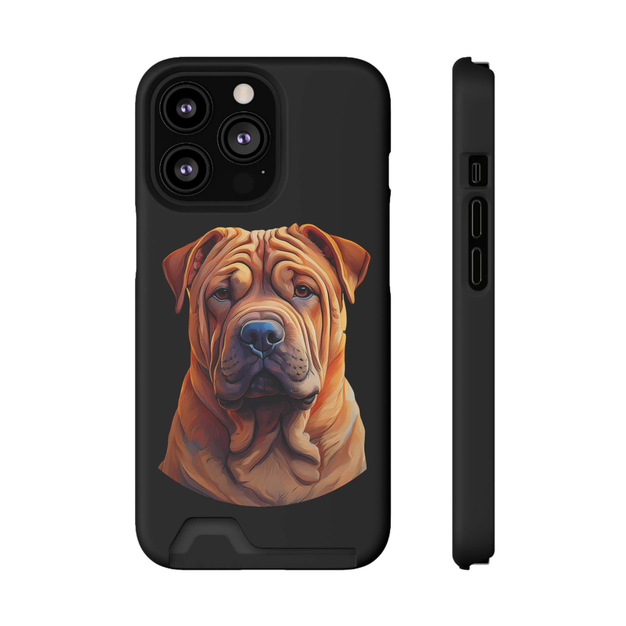 Shar Pei Phone Case with Card Holder