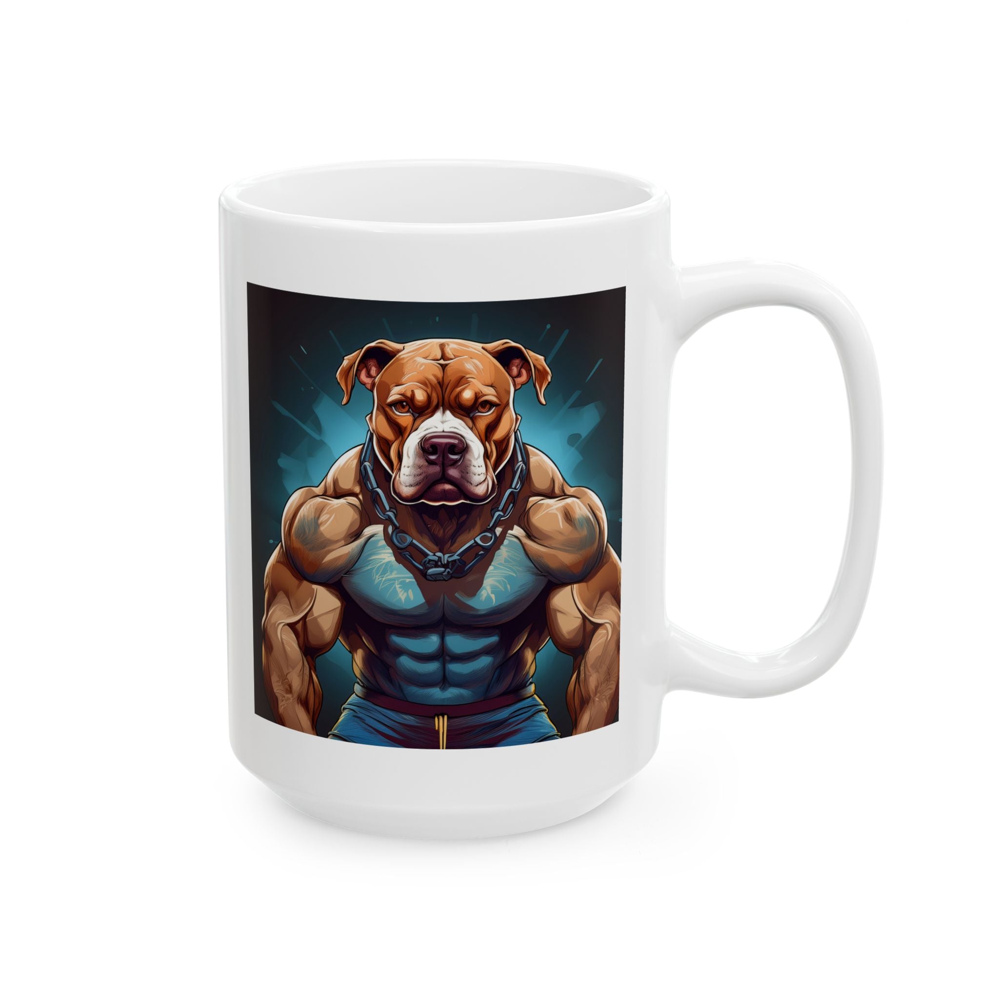 Pitbull Body Builder Ceramic Mug, (11oz, 15oz)
