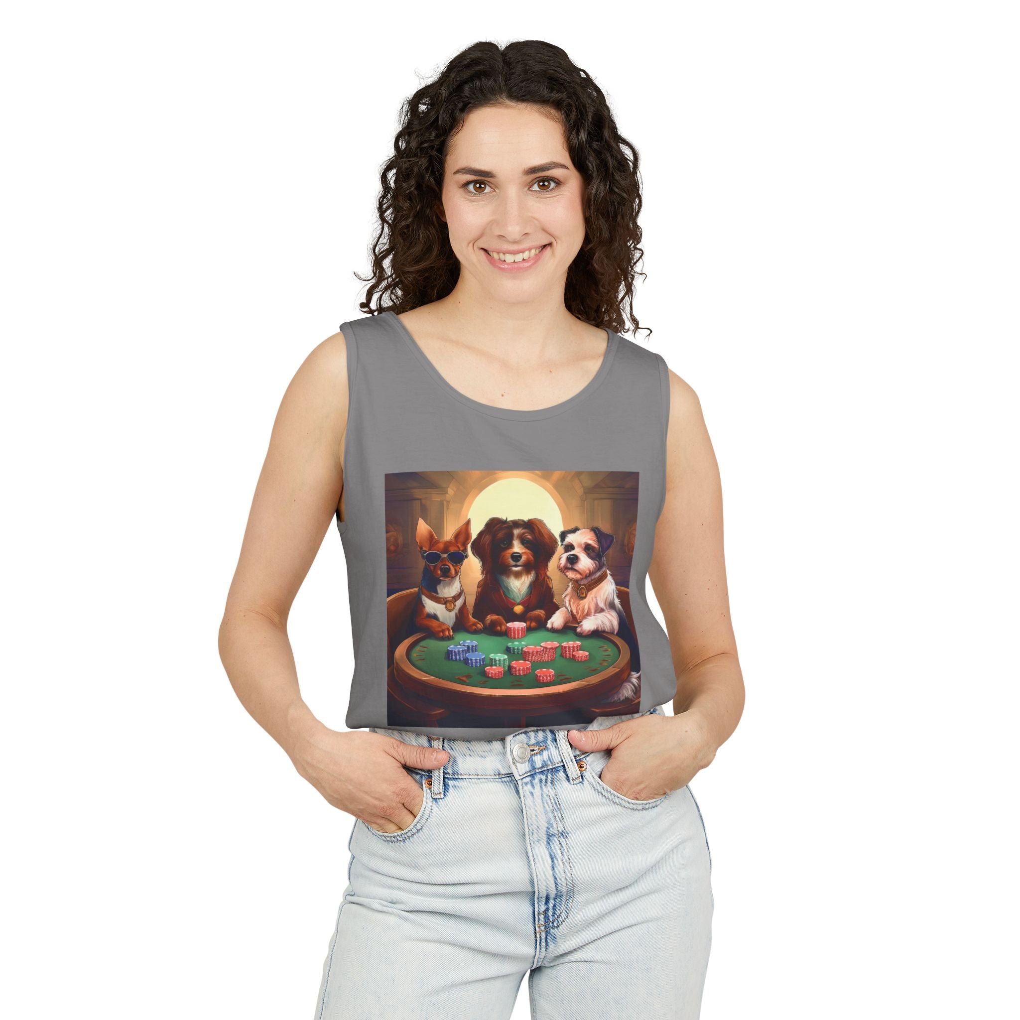 Puppy Poker Unisex Tank Top