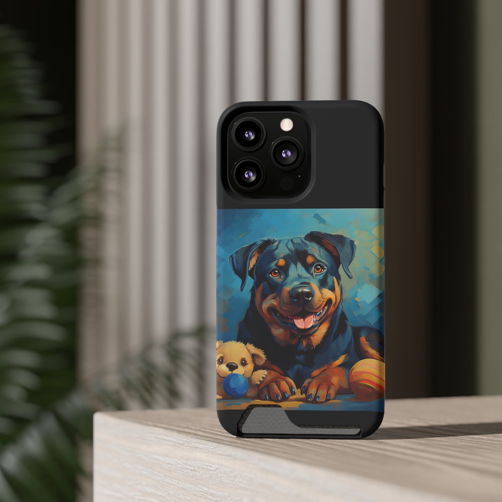 Rottweiler Phone Case with Card Holder