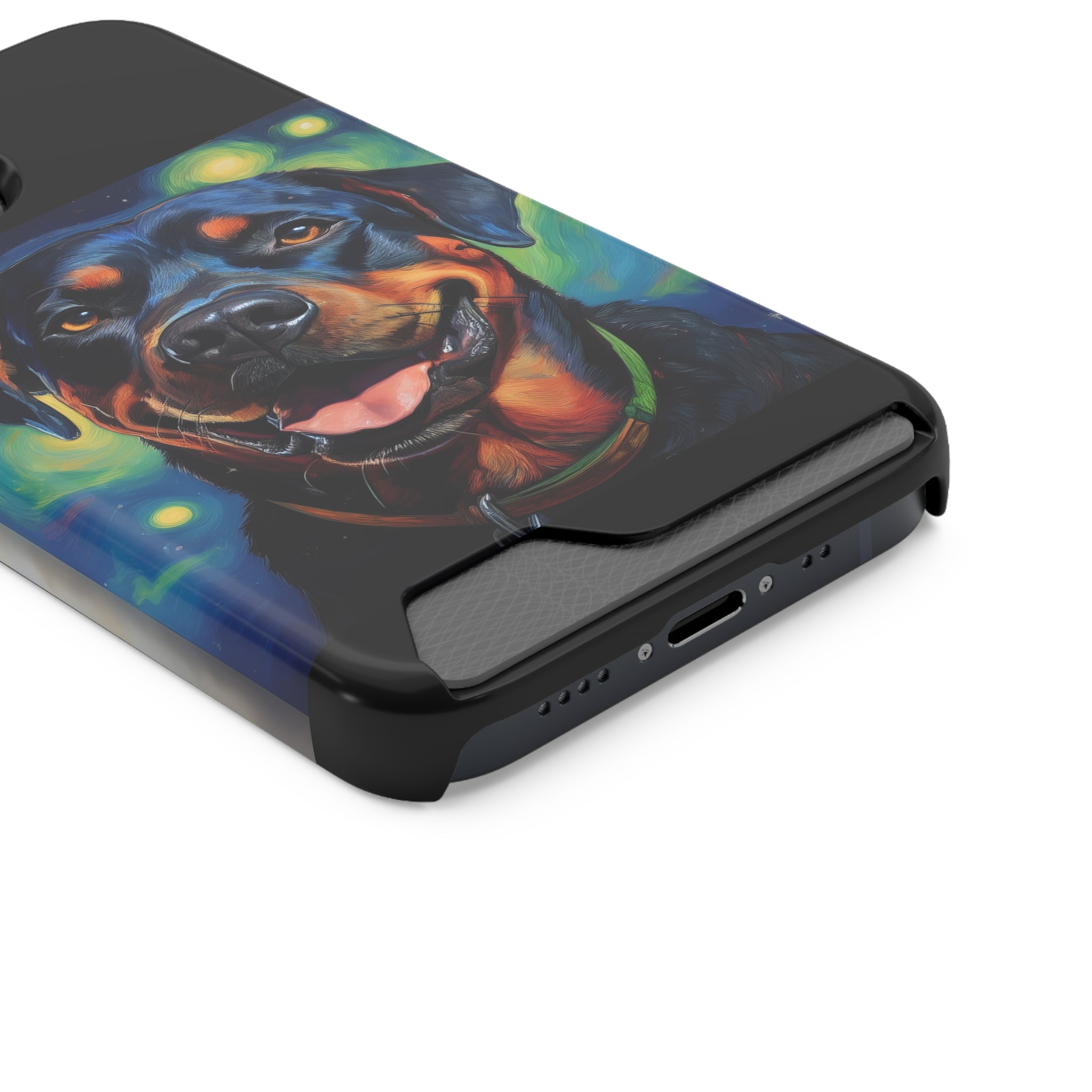 Rottweiler Stary Night Phone Case with Card Holder